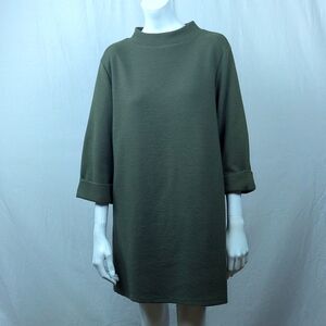 LEITH MOCK TURTLENECK GREEN DRESS